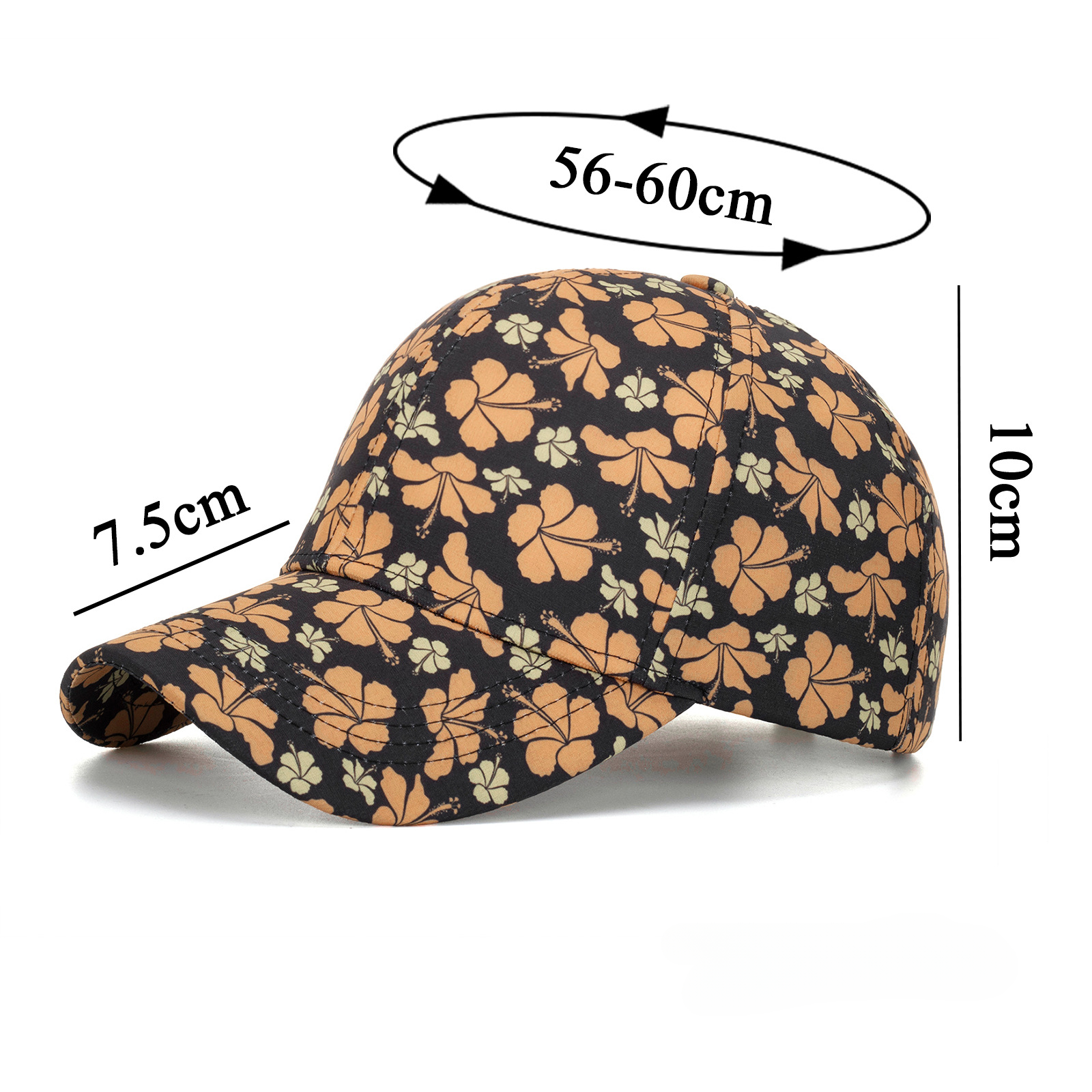 Gorra de béisbol de flores de poliéster al por mayor